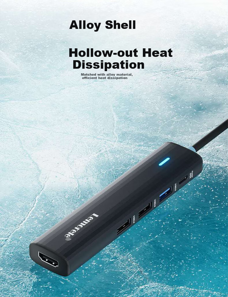 Lemorele USB to HDMI Docking Station Laptop USB Hub HDMI Cable MacBook Screen Splitter Multi USB Port TC123 Plus 9