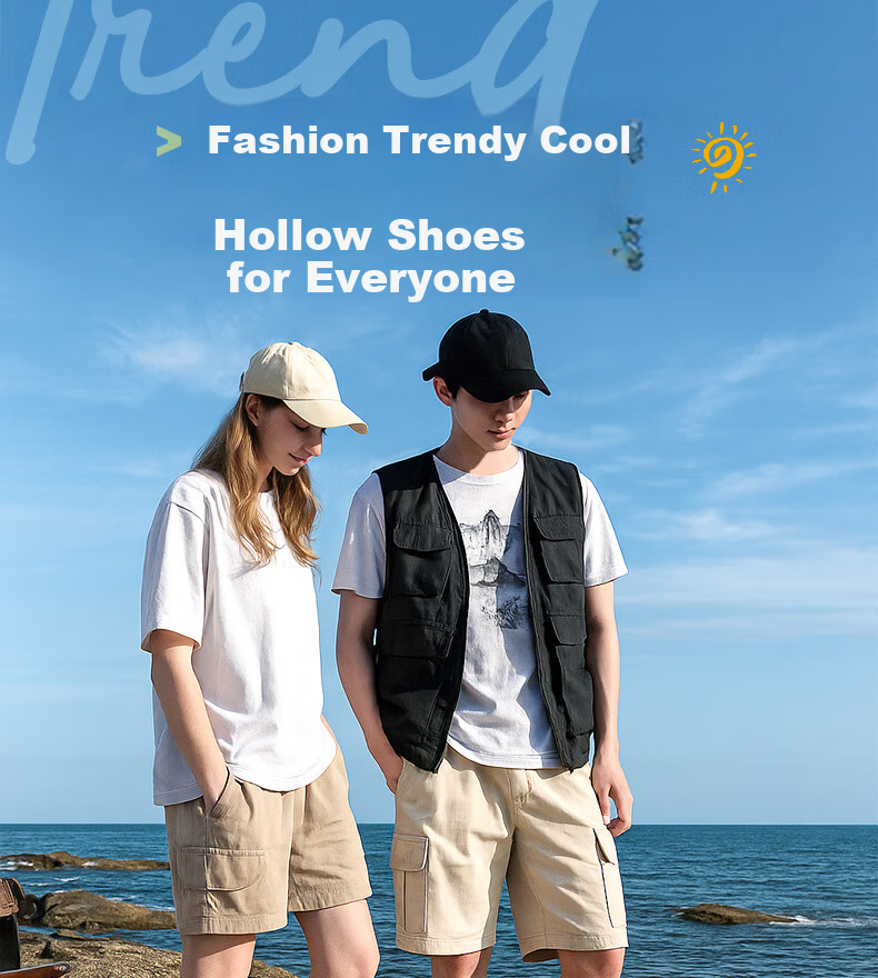 FOOTOPPO EVA Coconut Hole Shoes for Men, Summer Outdoor Wear, Sports Non-Slip Sandals, Slip-On Closed-Toe Slippers 1