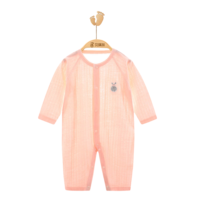 Babyprints Baby Romper, Newborn Pure Cotton Clothing, Lightweight All-Season Underwear, Soft Onesie for Baby Boys And Girls, Pink, Size 66