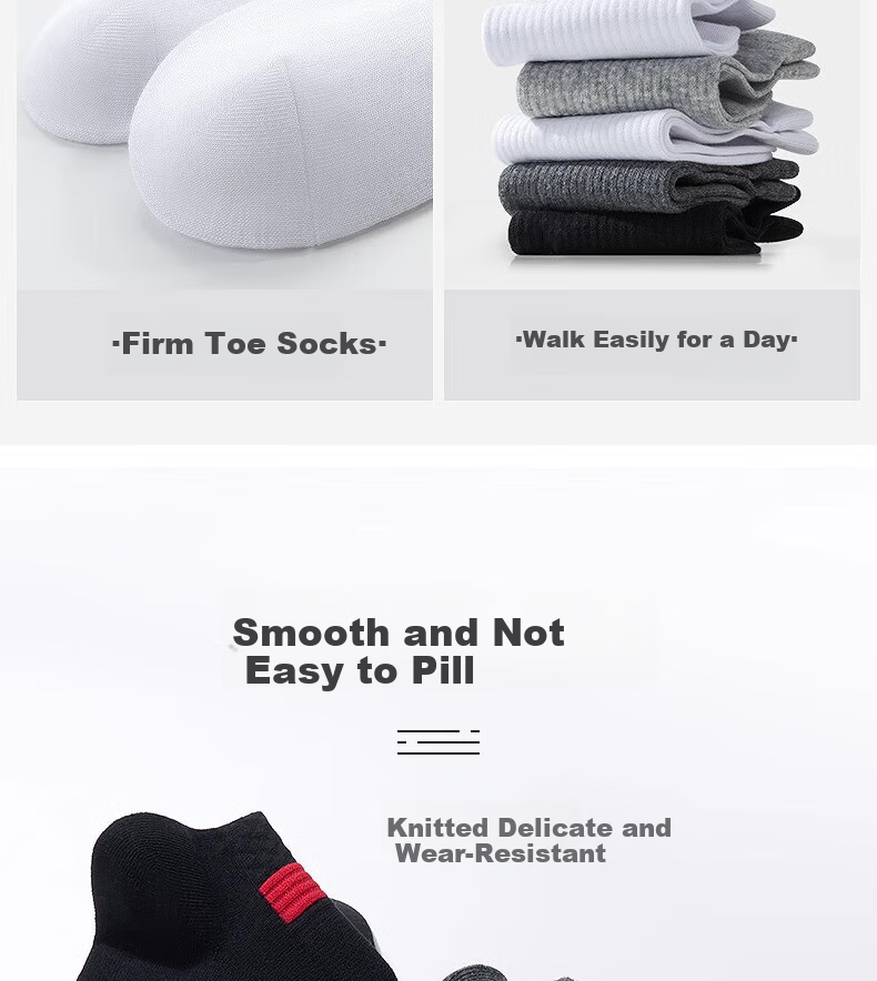 Mianmanman Men's Socks, Xinjiang Cotton Short Socks, Antibacterial And Odor-Resistant, Thin Summer Style, Breathable, Non-Slip, Waist-Cinching Low-Cut Boat Socks, 10 Pairs Pack, Tt 11