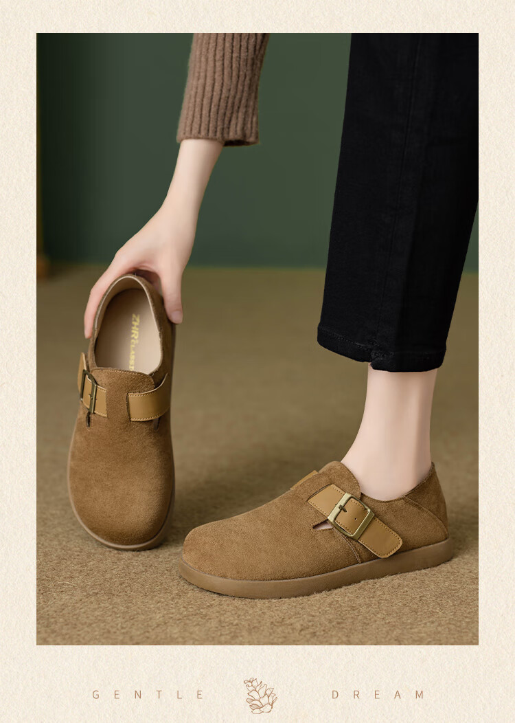 ZHR Bokeng Women's Versatile Lightweight Slip-On Casual Shoes with Soft Soles, Comfortable Commuter Shoes for Women, AB167 Khaki Color, Size 38 17