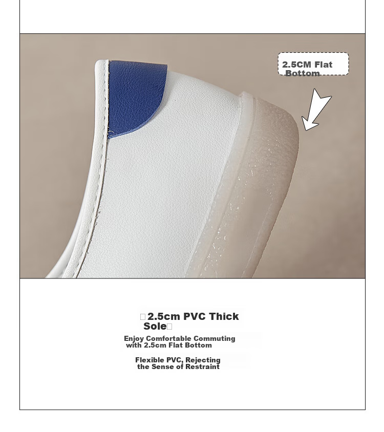 ZHR Casual Shoes, Lightweight And Breathable, Spring And Autumn Flat White Sneakers, Trendy Retro Training Shoes for Women, A67P, White And Blue, Size 37 8