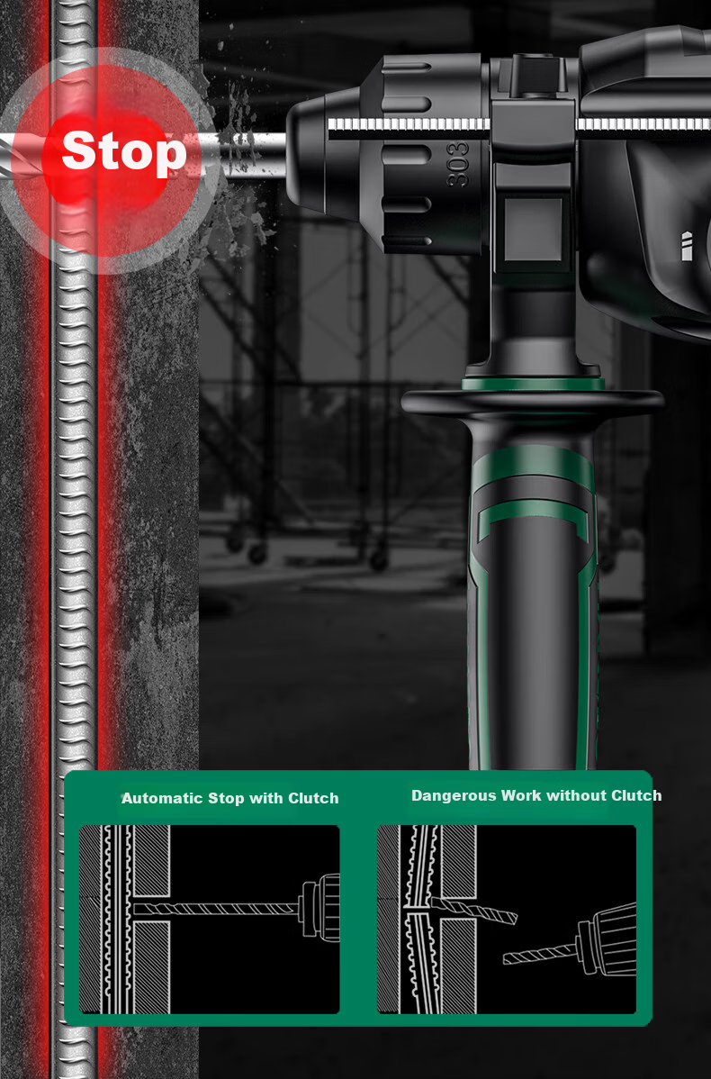 Shida (SATA) Lightweight Electric Hammer, Pickaxe, And Drill Three-In Multi-Function High-Power Impact Drill for Drilling Walls D05734 Upgraded Versio 8
