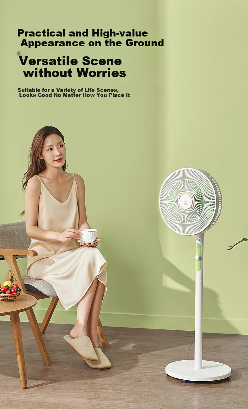 DIAMOND Electric Fan [Grade A Energy Efficiency + DC Inverter + Pure Copper Motor] Home Floor Fan with Voice Control, Remote Control, Oscillating Blade, Energy-Saving, Quiet Operation for Bedroom And Living Room DFS-ZGR07 8