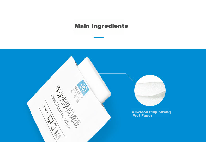ESSILOR Professional Lens Cleaning Wipes, 200 Sheets, for DSLR Lenses And Eyeglasses, Screen And Lens Cleaning Tissues, 1 Box 1