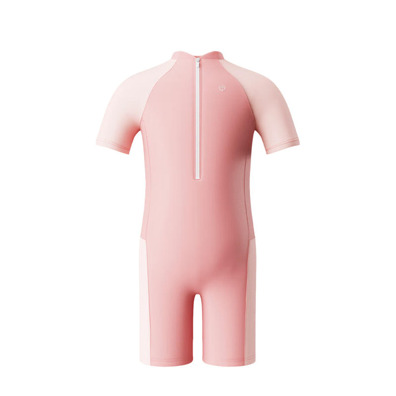 JD Original Little Light Shield One-Piece Swimsuit for Older Children, Boys And Girls, Sun Protection Swimwear And Trunks, Professional Training Outfit, Pink, Size 120
