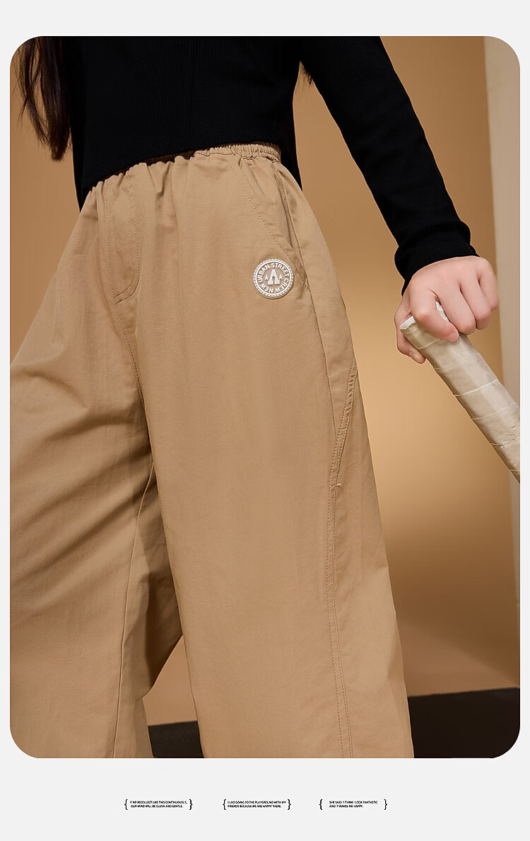 ASK JUNIOR Children's Clothing Girls' Youth Autumn Sports Pants Jogger Running Casual Trousers Black 110 20