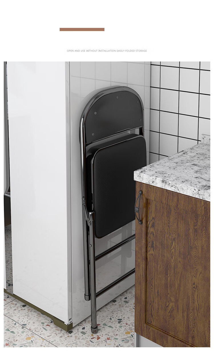 Huakaizhixing Folding Chair, Computer Chair with Backrest, Dining Chair, Study Chair, Office And Home Use Conference Training Chair, Leisure Chair ZY20 Black 6