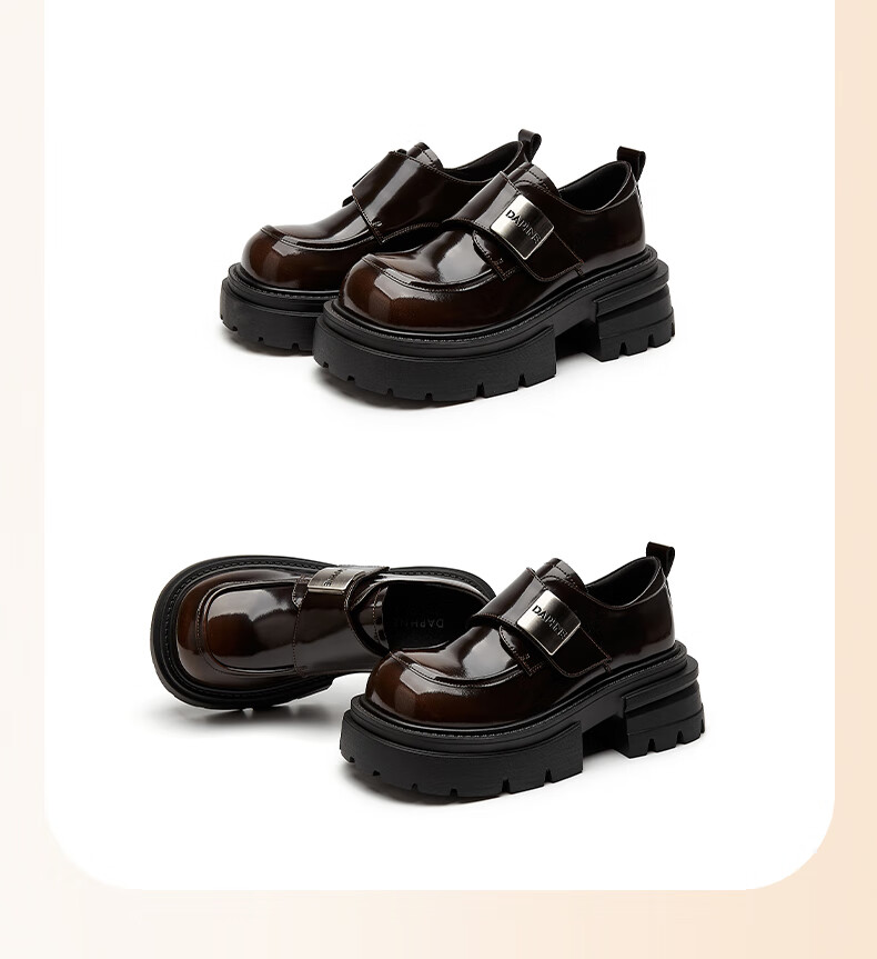 DAPHNE Thick Sole Loafers Women 2025 New Winter Black Casual Soft Sole Slip-On Shoes 15
