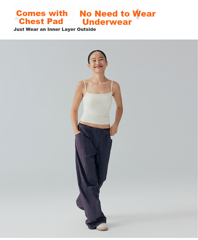 NEIWAI Orange Label High Elastic Cotton Padded Bralette Tank Top Wireless Breathable Comfortable Layering Outerwear for Women 3