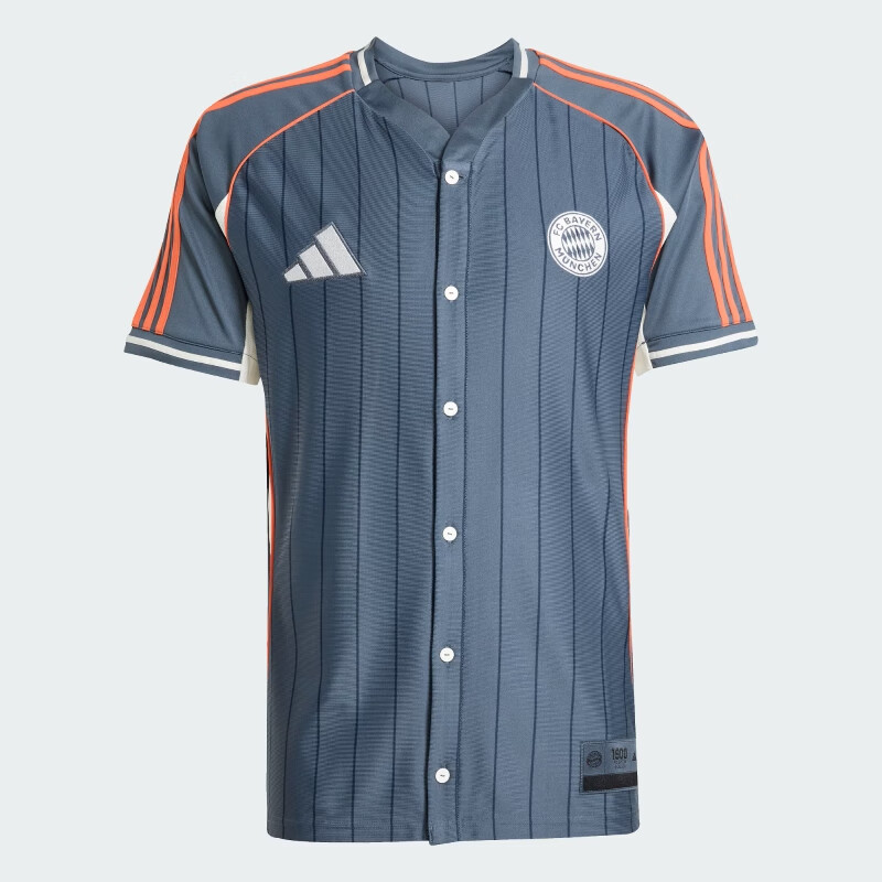 Adidas Men's Football Series, FCB US SHIRT, Bayern Munich, Bavarian Away Short-Sleeve JM9435, Dark Gray, Size S 1