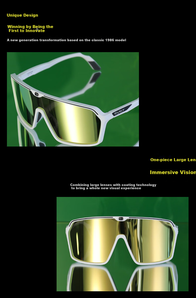 RUDY PROJECT Cycling Glasses, Windproof Sports Bicycle Sunglasses, Outdoor Sunglasses for Men And Women, SPINSHIELD 3