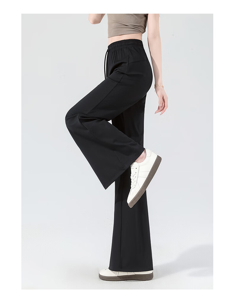 Huili Women's Pants, Summer Thin Style, 2026 New Model, Comfortable Sports Ice Silk Trousers, Petite Casual Sun Protection Straight-Leg Pants 16