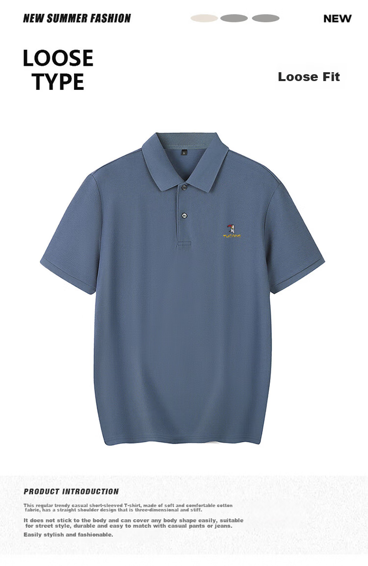 TUCANO Short-Sleeve Cotton Polo Shirt for Men, Business Casual Collared T-Shirt with Classic Embroidery, Versatile Top, Black, XL 2