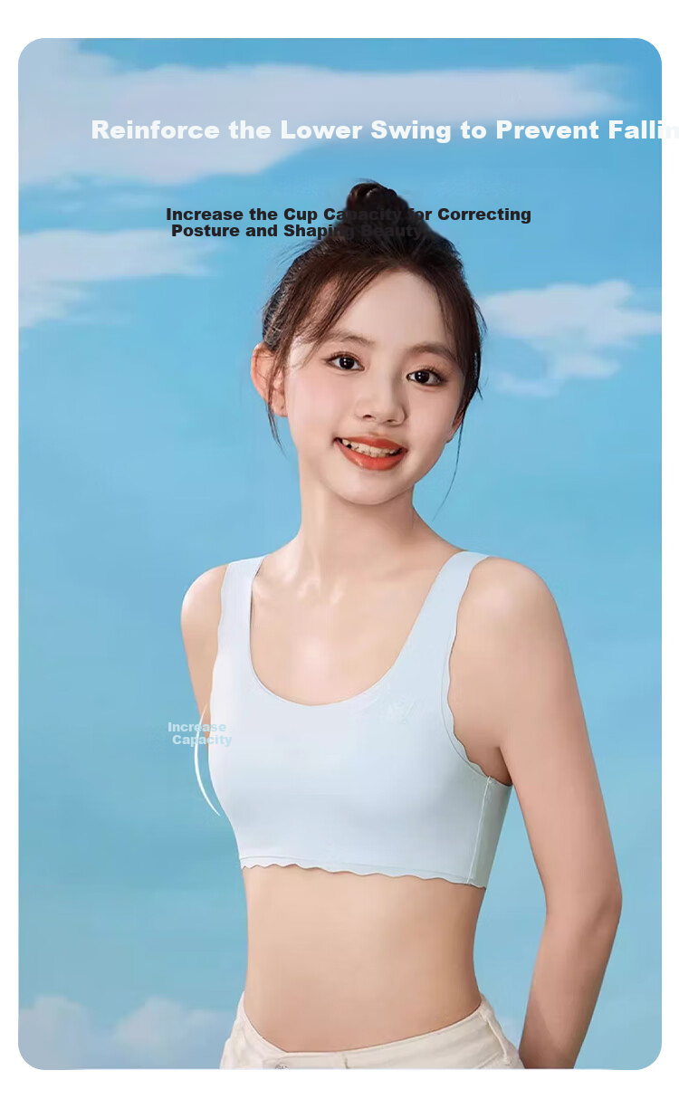 FitonTon, 2 Pieces of Girls' Underwear, High School Student Puberty Underwear, Teen Sports Bra, Children's Student Underwear Brassiere 5