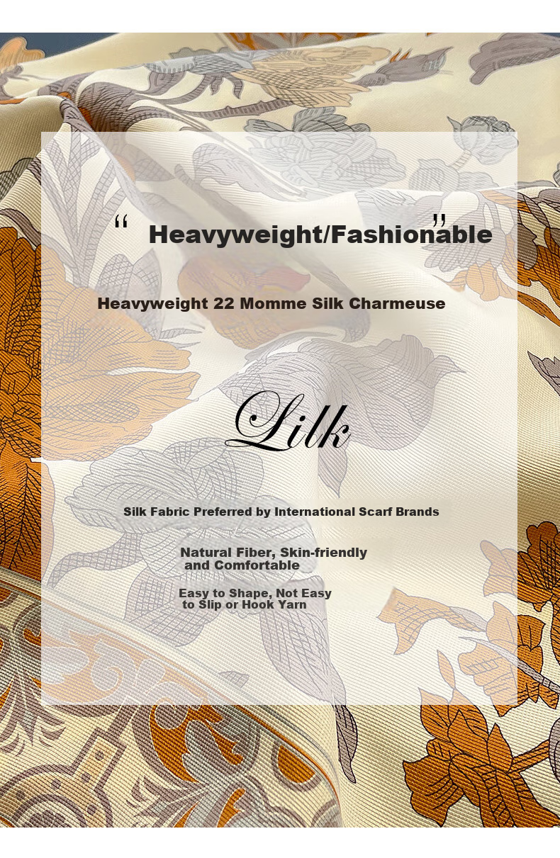 Hangsilu 22 Micron Silk Scarf for Women, Iro Silk Shawl, Birthday Gift for Mom And Elders, High-End Mid-Autumn Festival Present 7