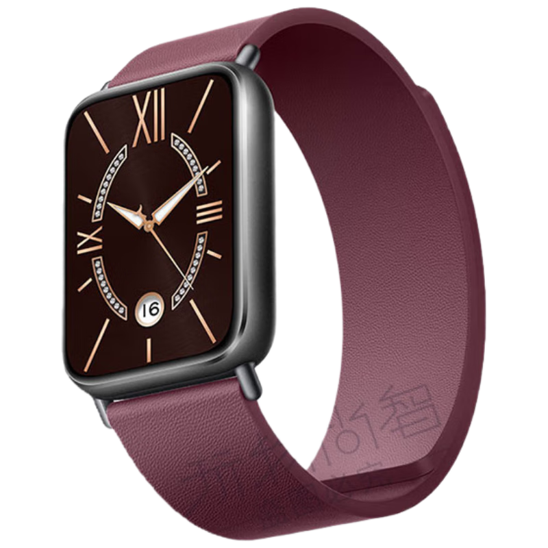 Watchbond Compatible Xiaomi Mi Band 9 Pro Strap Official Kona Leather Raspberry Red for Redmi Watch 6/5/4 and Mi Band 8 Pro Unisex Fashion Accessories