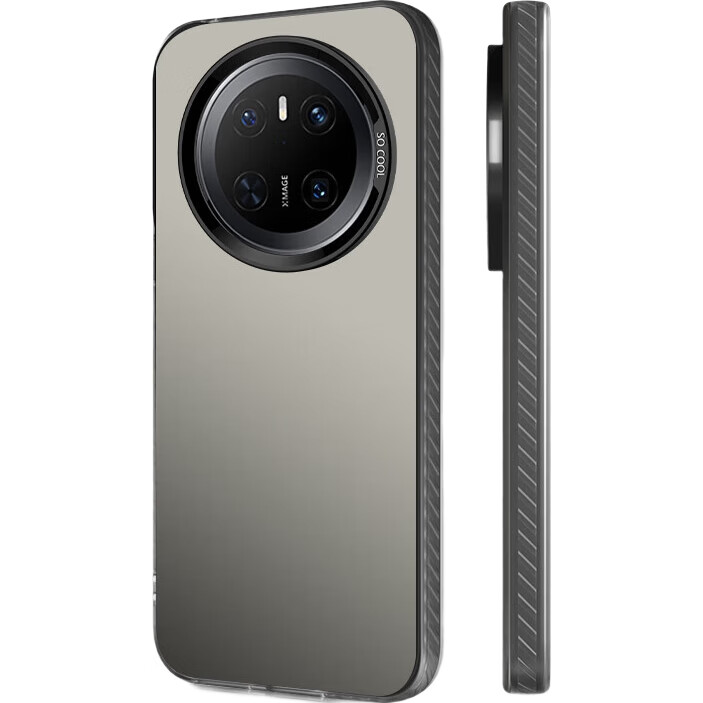 Baozou Чехол для Huawei Mate 70, силиконовый, мягкий край, простой, противоударный, лазерный градиент, высококачественная матовая твердая оболочка, серый