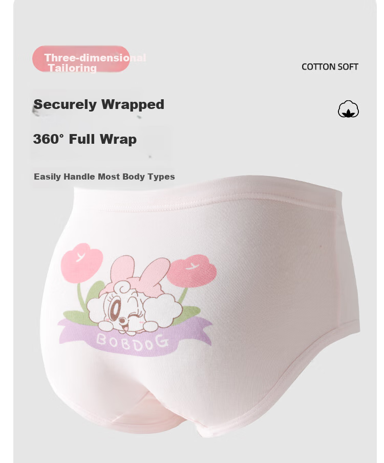 BOBDOG Children's Underwear, Girls' Antibacterial Panties, Baby And Teen Cotton Triangle Briefs, Girls' Shorts 16
