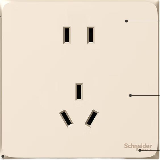 Электроустановочные изделия Schneider Electric, розетка с 5 гнездами, серия Haocheng, золотой цвет, новый национальный стандарт