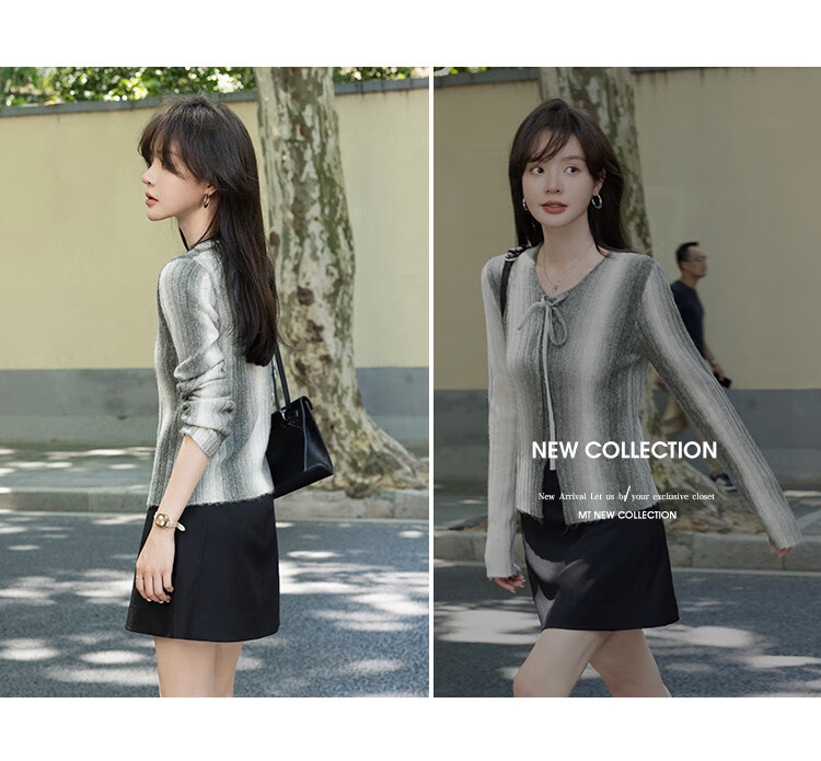 MT Sweet Cool Gradient Seasonal Casual Versatile Fashion Trendy Gradient Long Sleeve Pullover Sweater 8