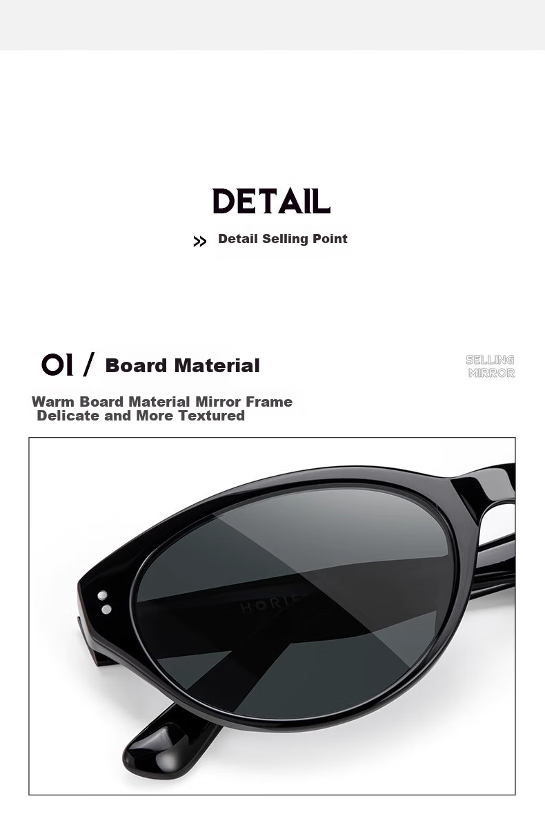 HORIEN Cat Eye Sunglasses, New Style for Men And Women, UV Protection, Sun Protection, Oval Frame, Trendy Small Frame, Retro Glasses 13