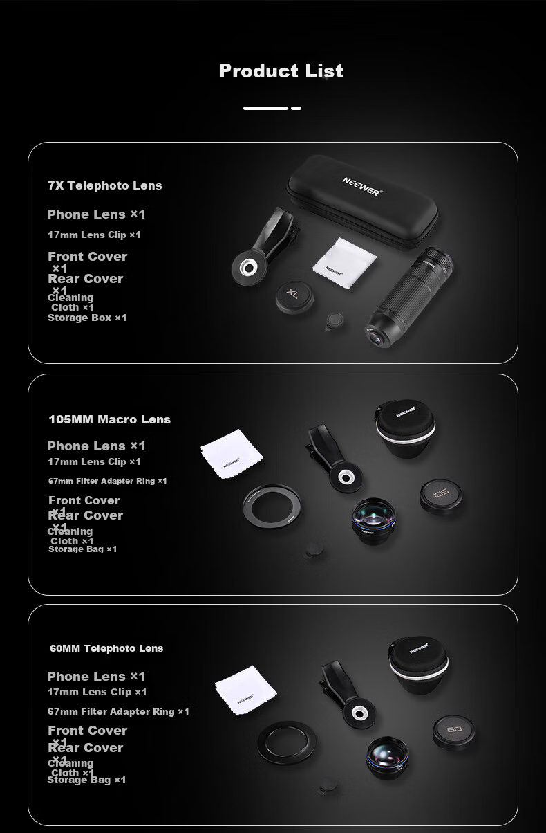 NEEWER Smartphone Lens, 7x Telephoto Master-Level Phone Camera, High-Definition Professional Shooting, Compatible with Apple 18 Pro And Huawei, Universal External DSLR-Level Concert Macro Photography Tool 27