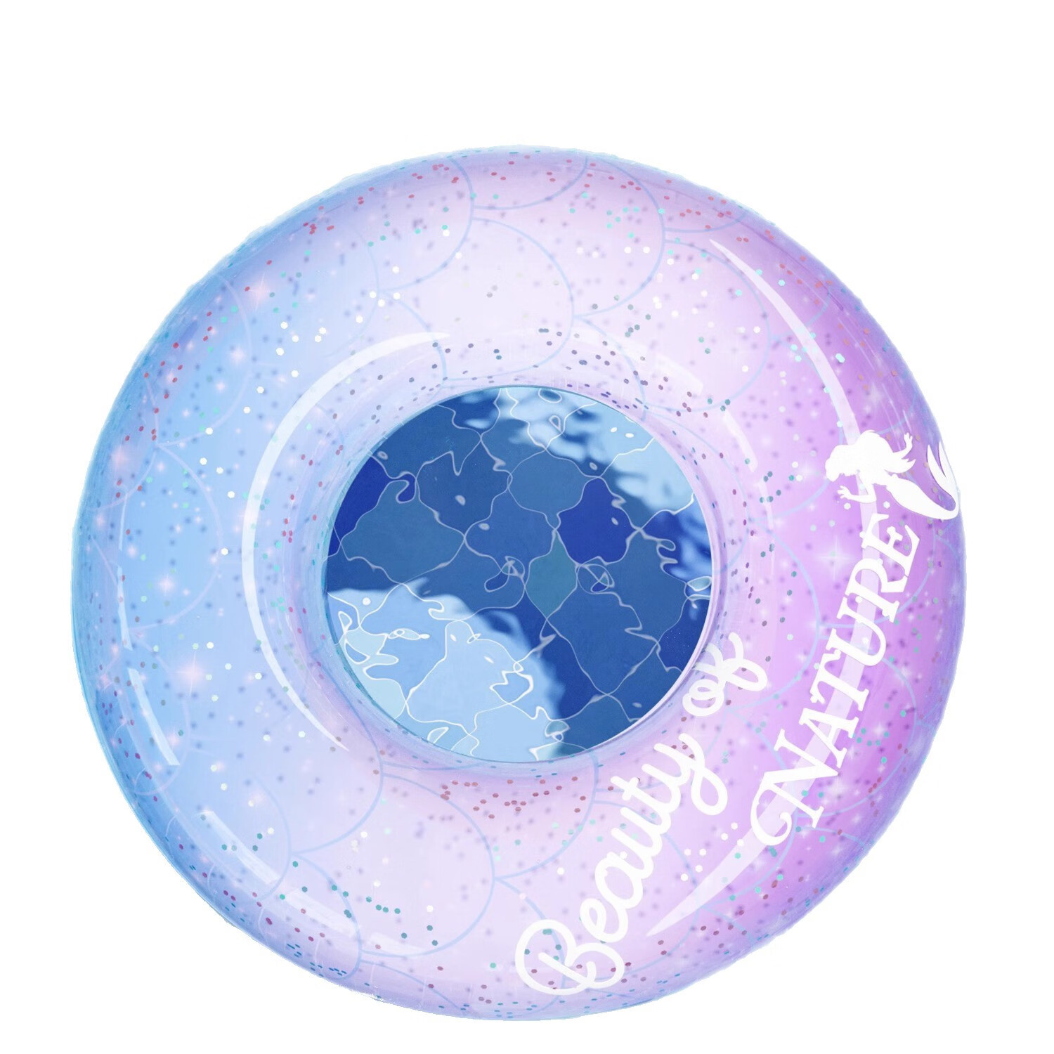 Dishini Swimming Ring for Adults And Children, Thickened High Buoyancy Anti-Rollover Armpit Life-Saving Ring D95423 Mermaid 70