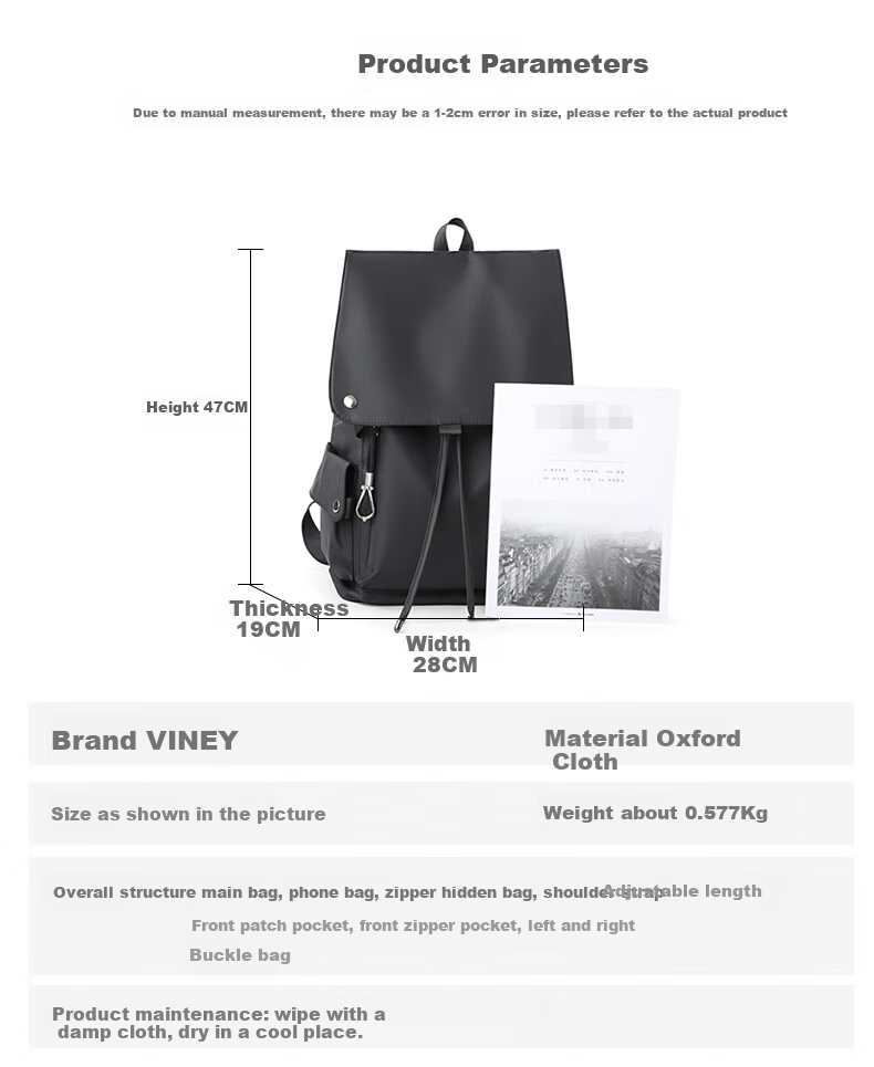 Viney Backpack for Men And Women, Japanese-Style Trendy Brand Large Capacity Casual Travel Bag Cool Schoolbag for Middle School And College Students 1
