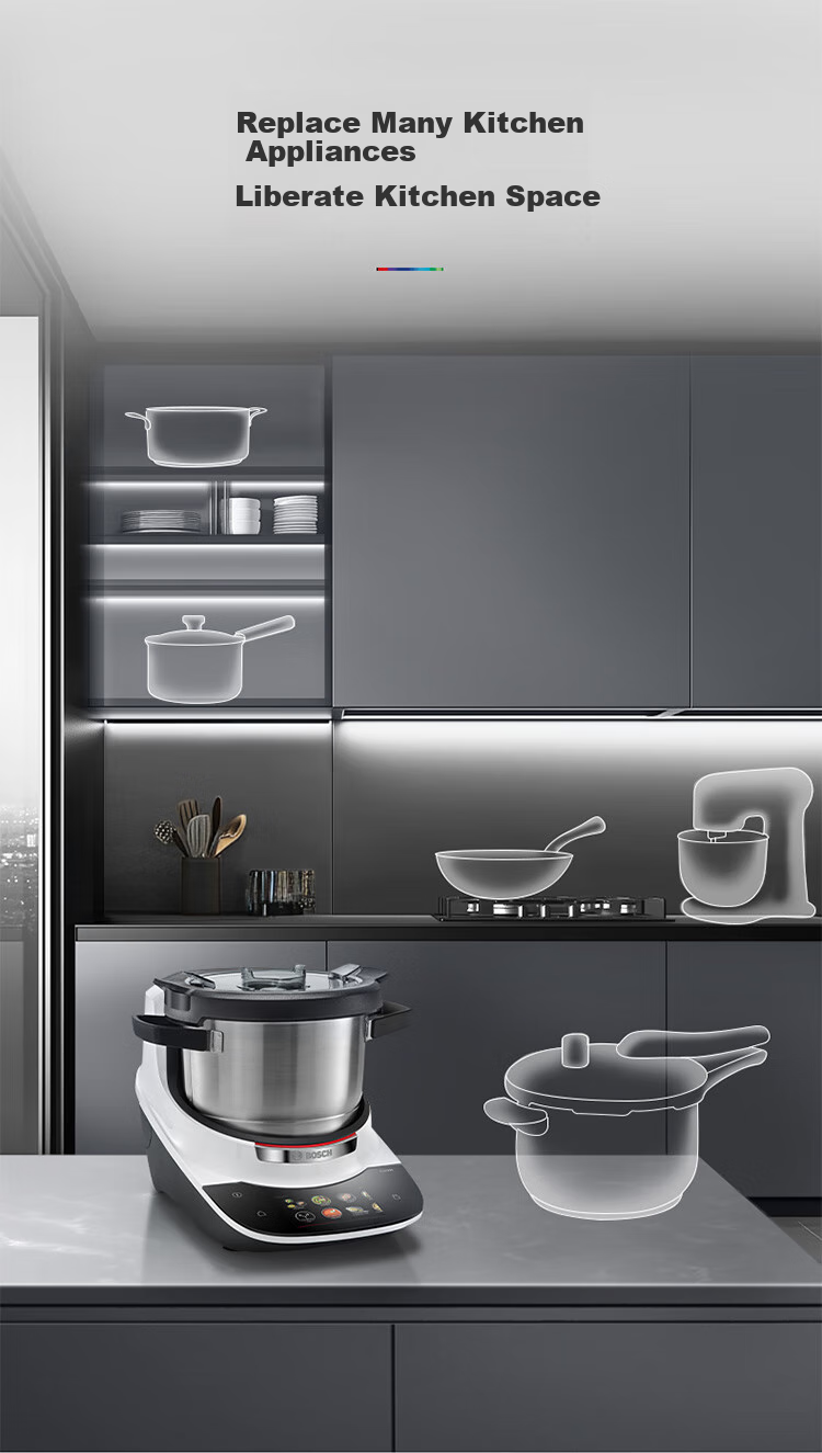 BOSCH [European Import] Cookit Intelligent Inspiration Pot AI Recipe Fully Automatic Cooking Machine Robot Multifunctional 30-In Chef Machine Electric Cooking Pot MCC9555CWC 12