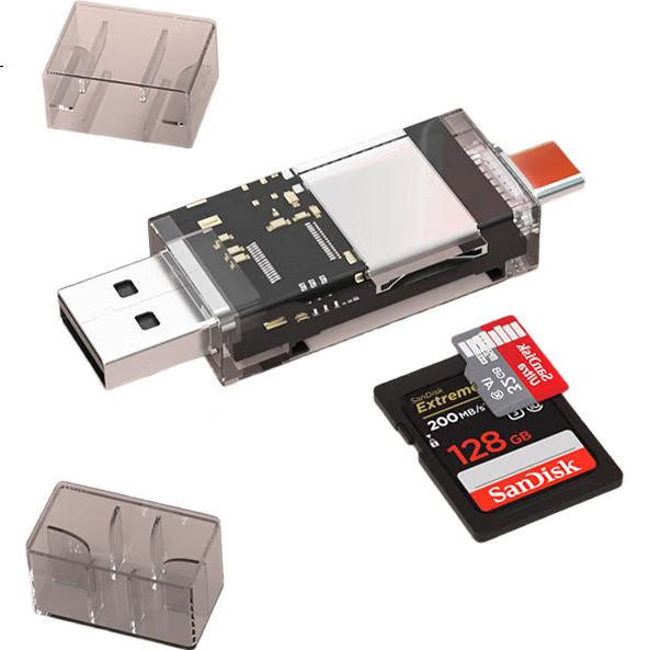 Кардридер LinkStone USB/Type-C SD/TF, 2-в-1, OTG, для телефонов и компьютеров