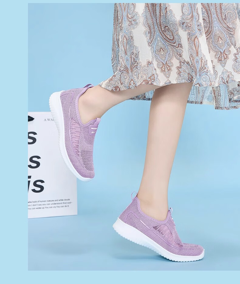 Warrior Women's Slip-On Soft Sole Sports Old Beijing Cloth Shoes 0603 Light Purple Size 38 21