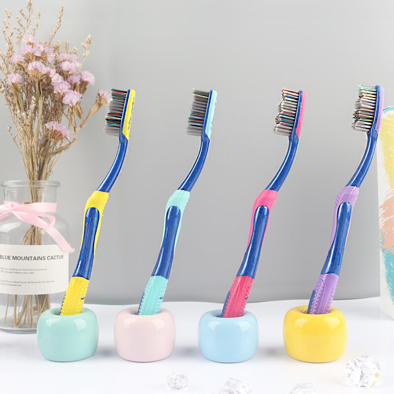 Yidianyuan 4 Adult Soft Bristle Nano Toothbrush, Home Family Pack, Protects Gums And Oral Health, Silicone Brush Head 1