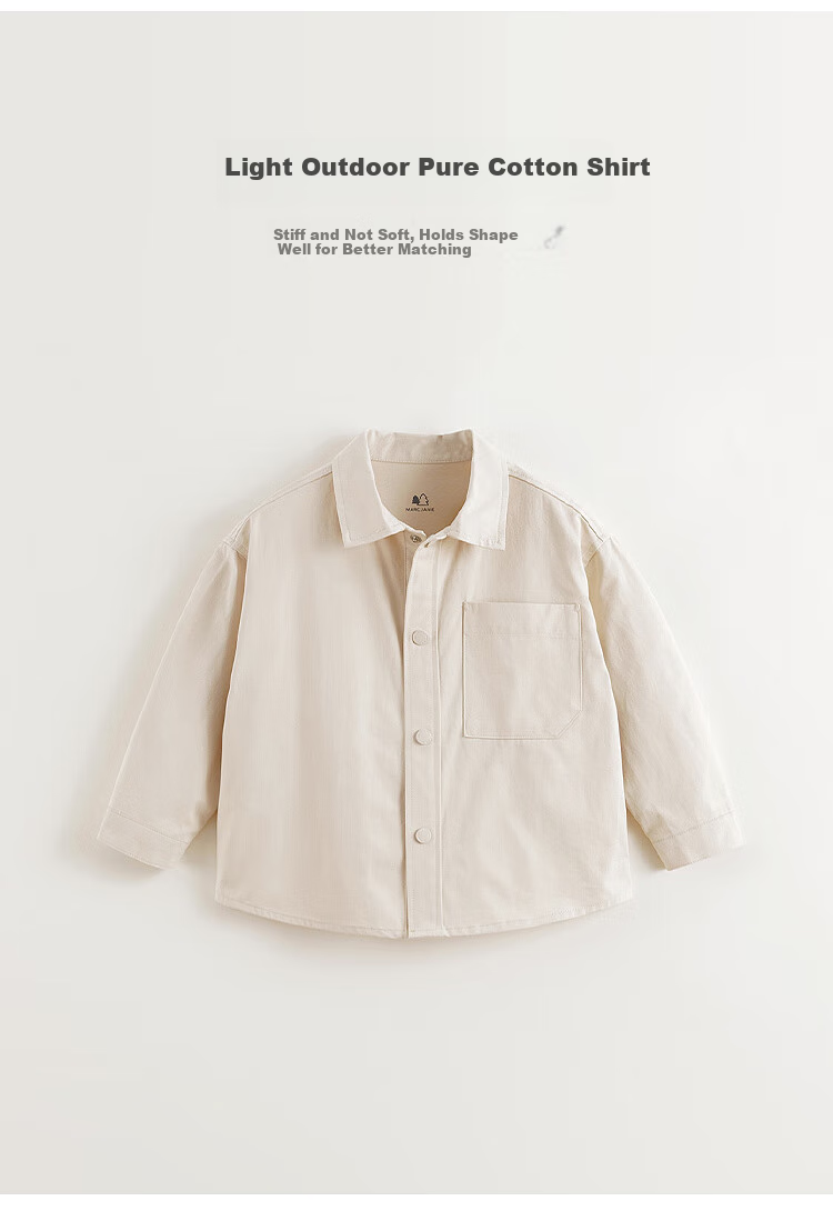 MARC&JANIE Boys' Urban Outdoor Collared Shirt, Children's Pure Cotton Shirt, Spring 2025 Collection, 250102 1