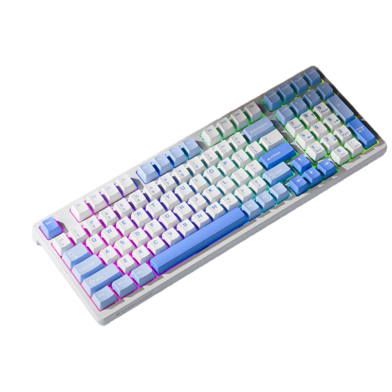 Lenovo GK10 98W Wireless Bluetooth Tri-Mode Mechanical Keyboard RGB Backlight Hot-Swappable All Keys Aurora Series Sky Blue Tea Switch