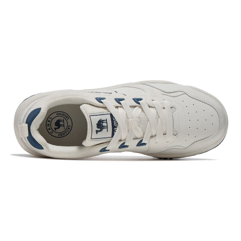 CAMEL Icebreaker 2.0 Men's Sports Shoes, Casual Wear-Resistant Low-Top Sneakers X14C09L7639S Ivory White/blue 38