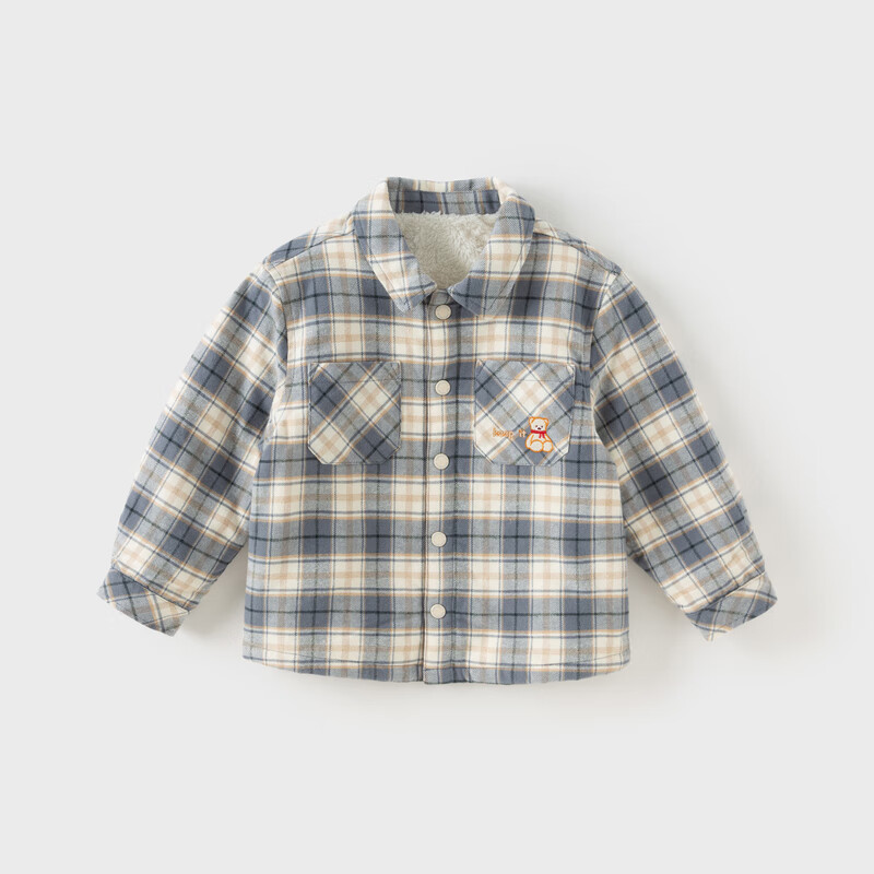 David Bella Boys' Autumn Winter Plaid Shirt Fleece Lined Jacket for Older Kids