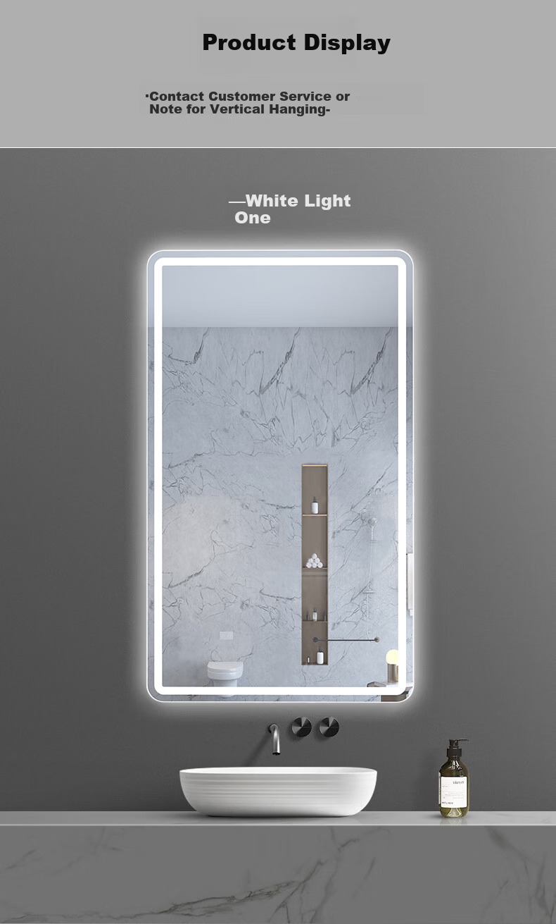 Moxiao Smart Mirror Hotel Bathroom Makeup Mirror Touchscreen Anti-Fog Bathroom Mirror 700*900mm Two-Button Three-Color Timer 7