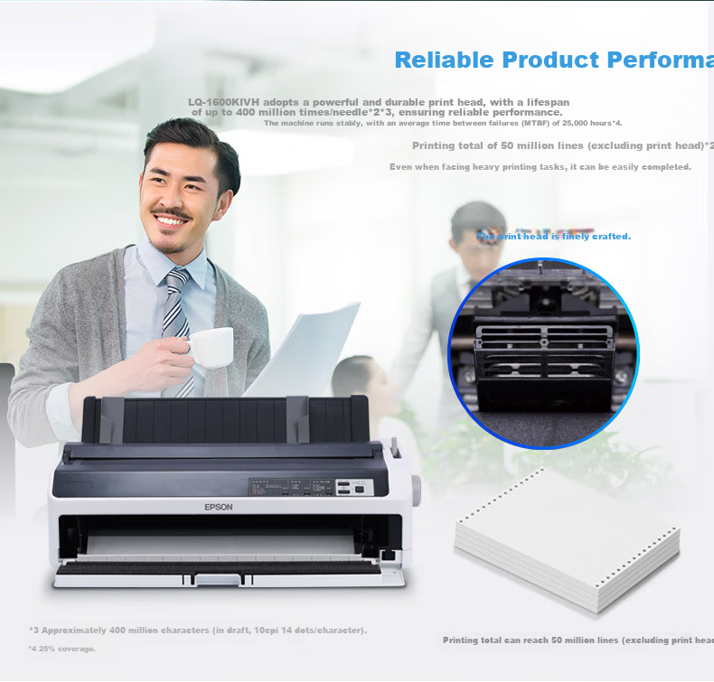 EPSON LQ-1600KIVH Wide-Format Receipt Printer, 136 Columns High-Speed Roll, Dot Matrix Printer 3