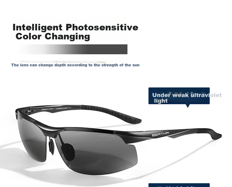 Bertha Polarized Sunglasses for Men, Day And Night Use, Photochromic, Driver-Specific, Outdoor Cycling Glasses 15