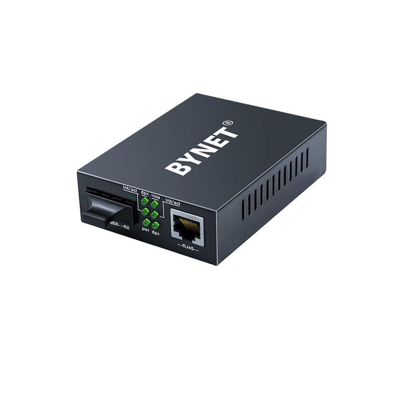 BYNET Binyang 100Mbps Multi-Mode Dual-Fiber Optic Transceiver, Supports 14-Slot Rack, Optical-Electrical Converter, SC Interface Lightning Protection, External Power Supply up to 2 Kilometers, Price Per Unit
