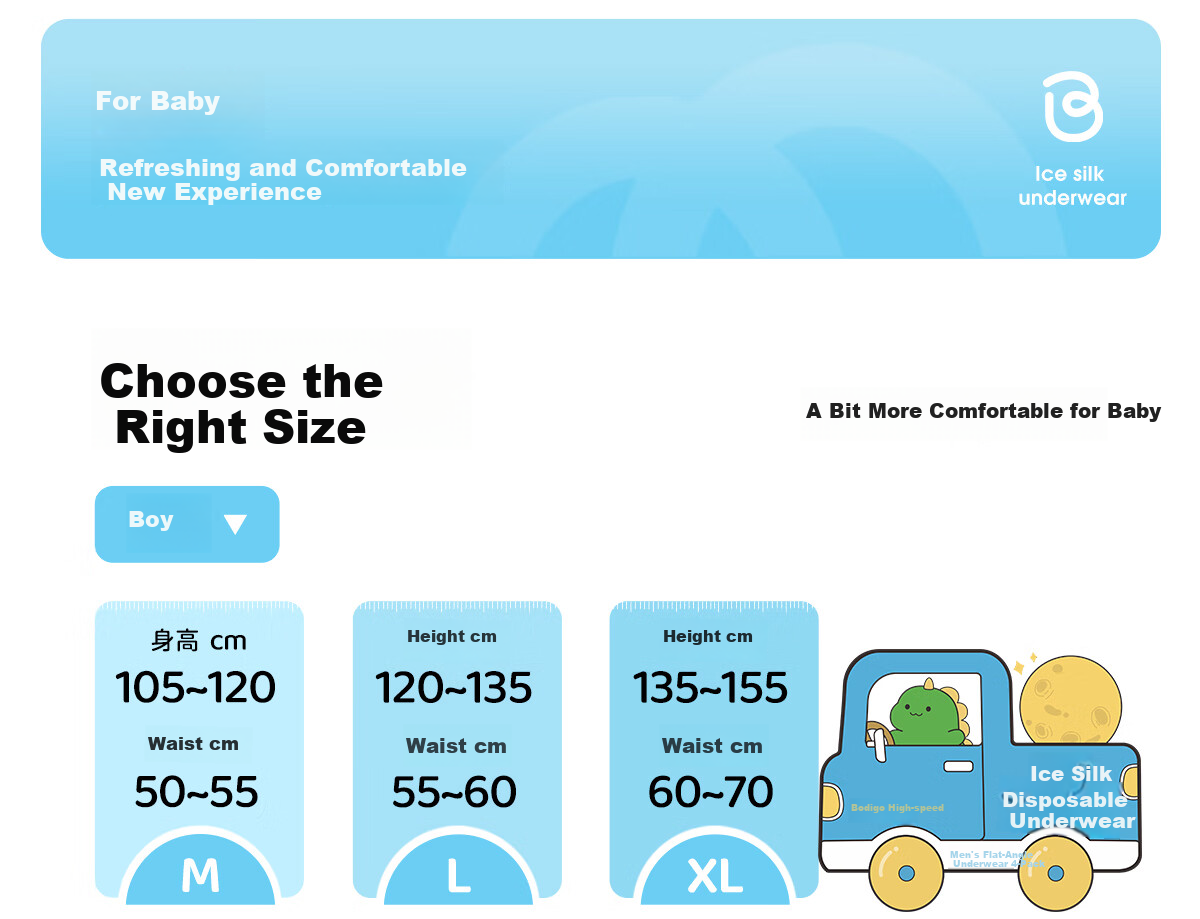 BADIGAO Disposable Silk Underwear for Girls And Children, Seamless Sterilized Daily Disposable Shorts, Summer Travel Essentials, Ultra-Thin And No-Wash 3