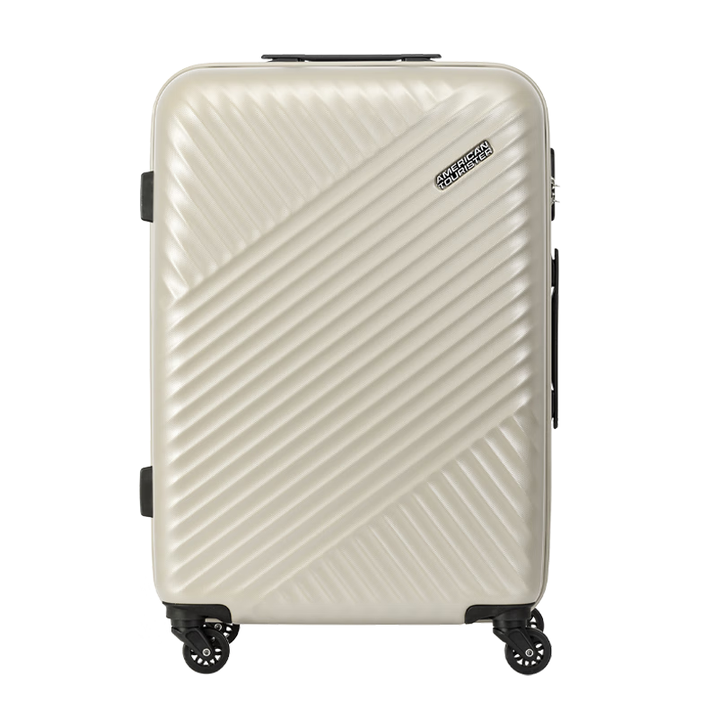 AMERICAN TOURISTER Luggage, 24-Inch Trolley Suitcase, Large Capacity, Student Travel Case, Stylish Password Lock, TV7 White
