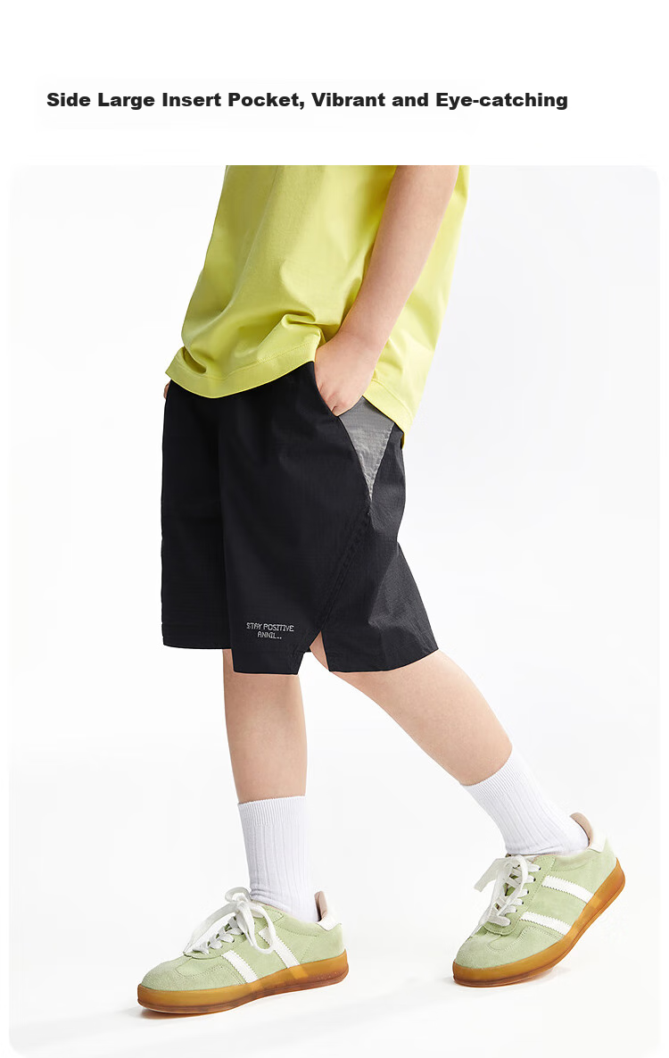 Annil Boys' Shorts, 2025 Summer New Style, Pure Cotton Pants, Casual Breathable Mid-Length Shorts, Jacquard Five-Point Shorts 3