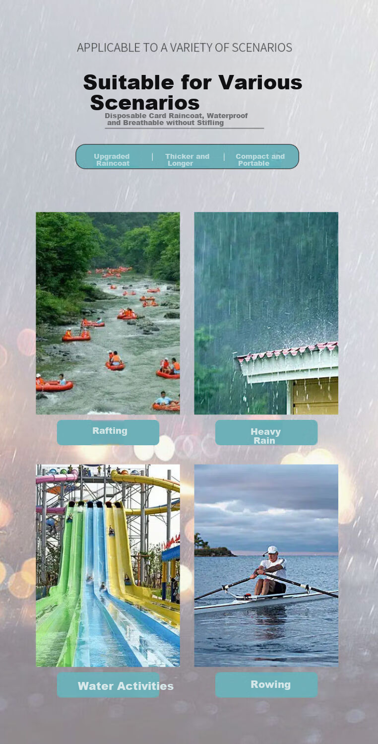 BWNK 5-Pack Card-Style Rain Ponchos, Disposable Portable Mini Compressed Raincoats, Outdoor Travel Rain Capsules That Don't Take Up Space 6