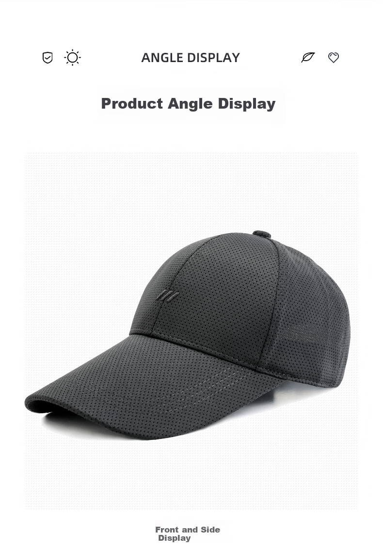 Romon Men's Summer Mesh Lightweight Baseball Cap Outdoor Extended Brim Sun Protection Breathable Sunshade Hat 11