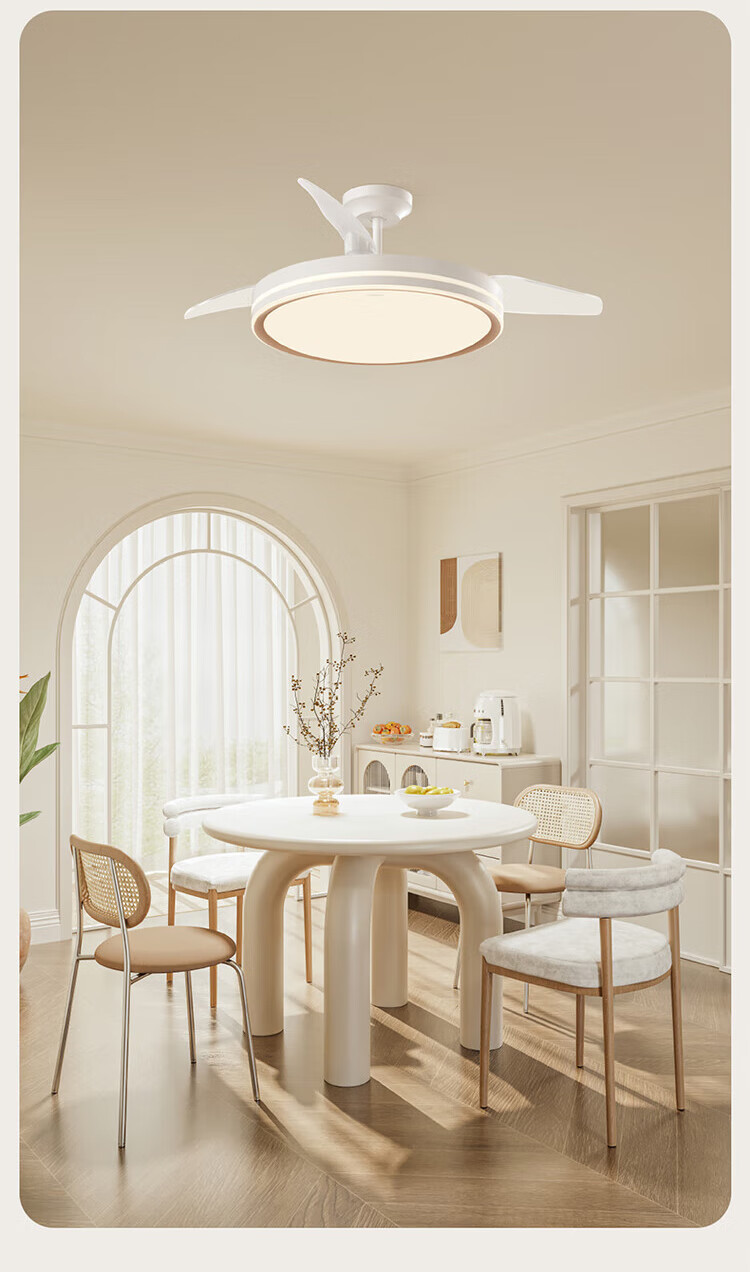 OPPLE Full Spectrum Fan Light Invisible Ceiling Fan Light 36W Dining Room Bedroom Remote Control Low Noise YF Installation Included 4
