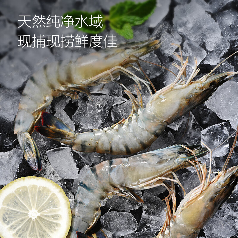 1号会员店（One's Member）泰国活冻黑虎虾 斑节对虾 海鲜水产 净重2斤（41-50只）
