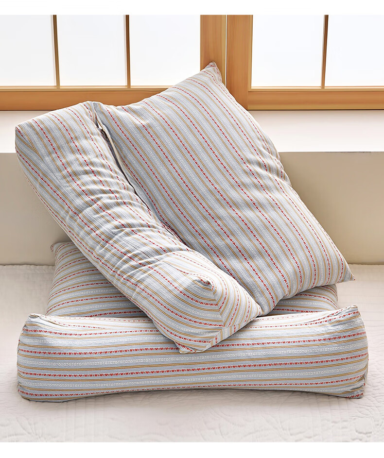 Grace Pure Cotton Triangular Traction Combination Pillow Buckwheat Pillow Cervical Pillow Buckwheat Husk Summer Pillow Neck Comfort Pillow 6