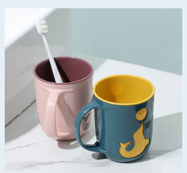 Baoshi Mouthwash Cup Toothbrush Holder Student Dormitory Brushing Cup Set Children's Tooth Jar Wash Cup Storage Rack Dental Tools Red 7